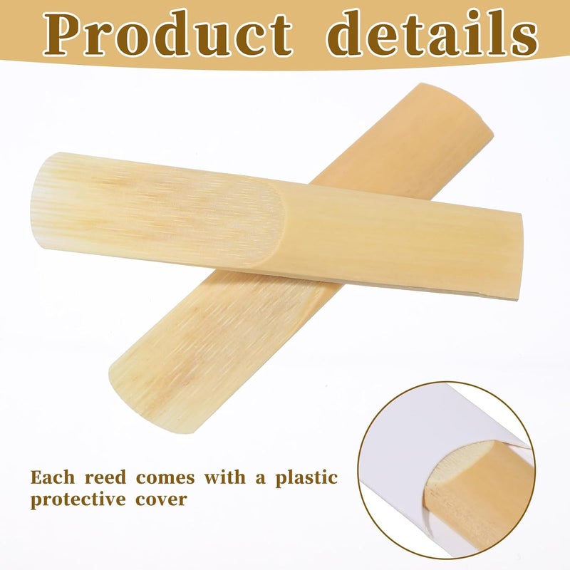 Lnngub 10 Pcs Alto Saxophone Reeds Tenor Sax Reed Alto Sax Reeds 2.5 Natural Saxophone Reed for Beginners & Students and Player(Strength 2.5) - Image 3
